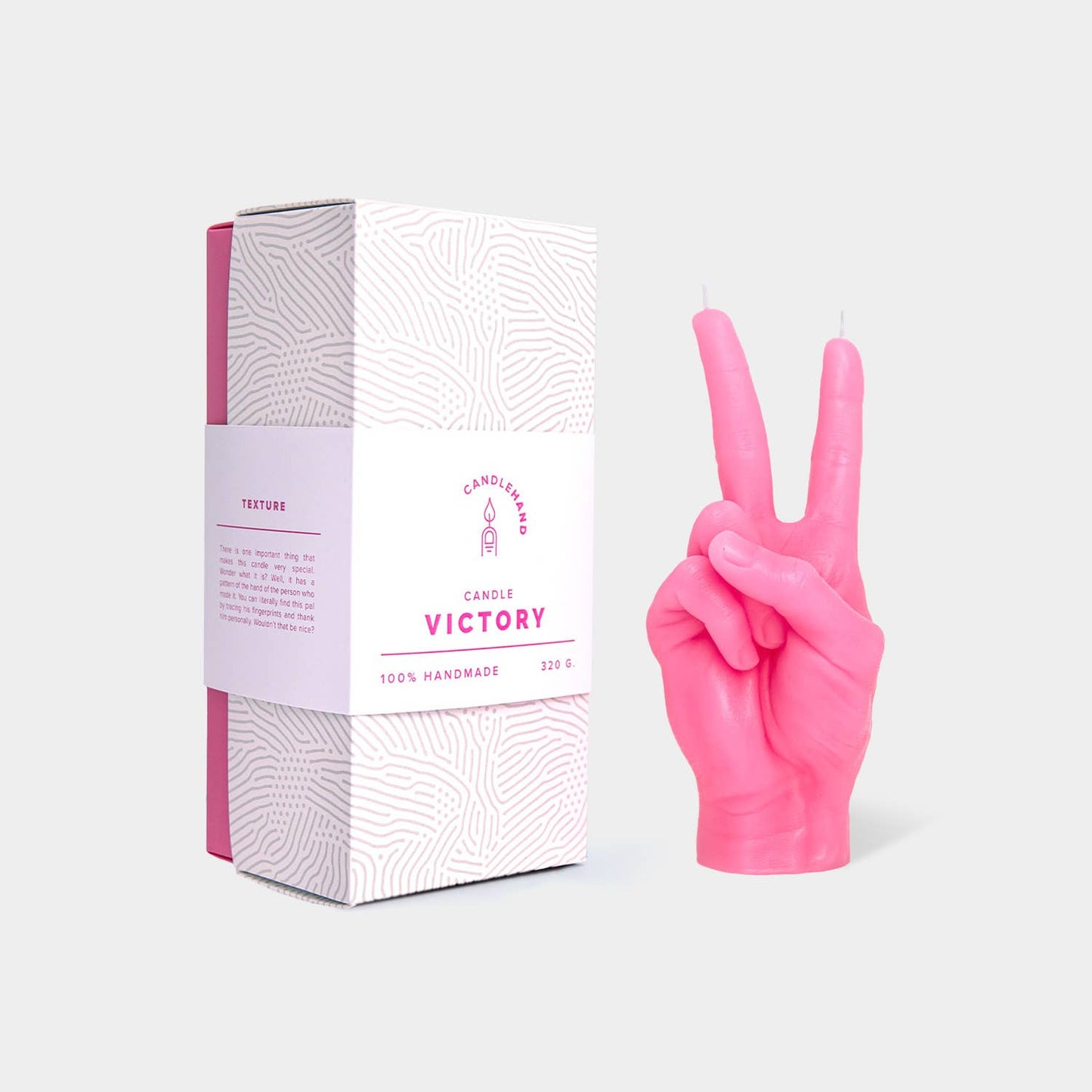 Original CandleHand "Peace" Candle - Lifesize & Full Detail: Blue