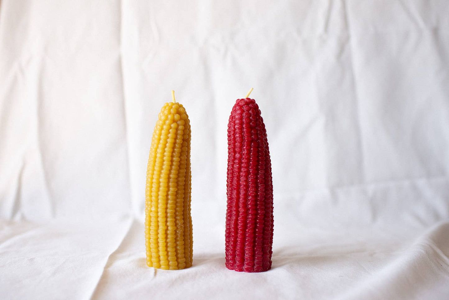 Corn Beeswax Candle : Red