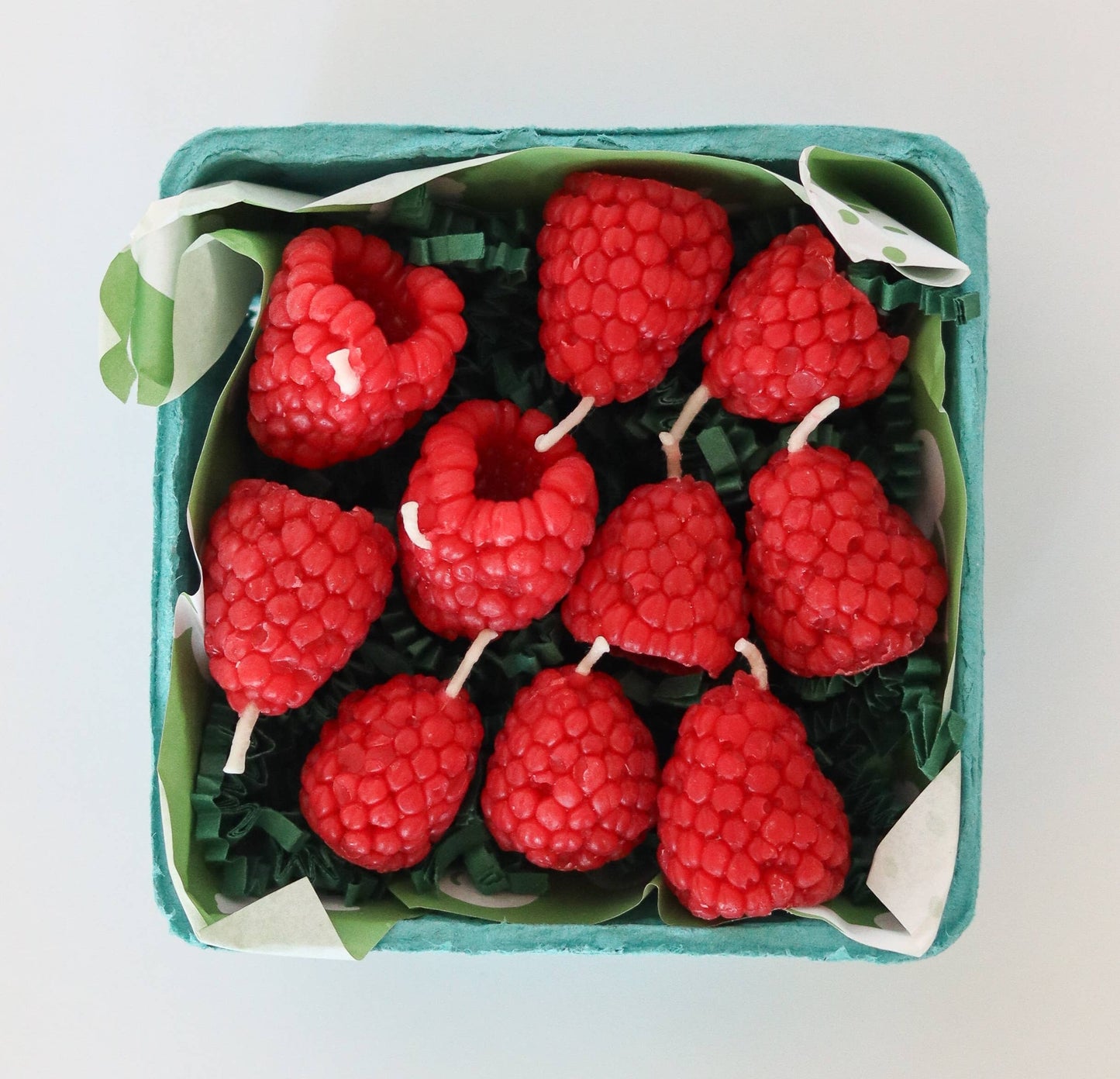 Beeswax Raspberry Birthday Candles : 10
