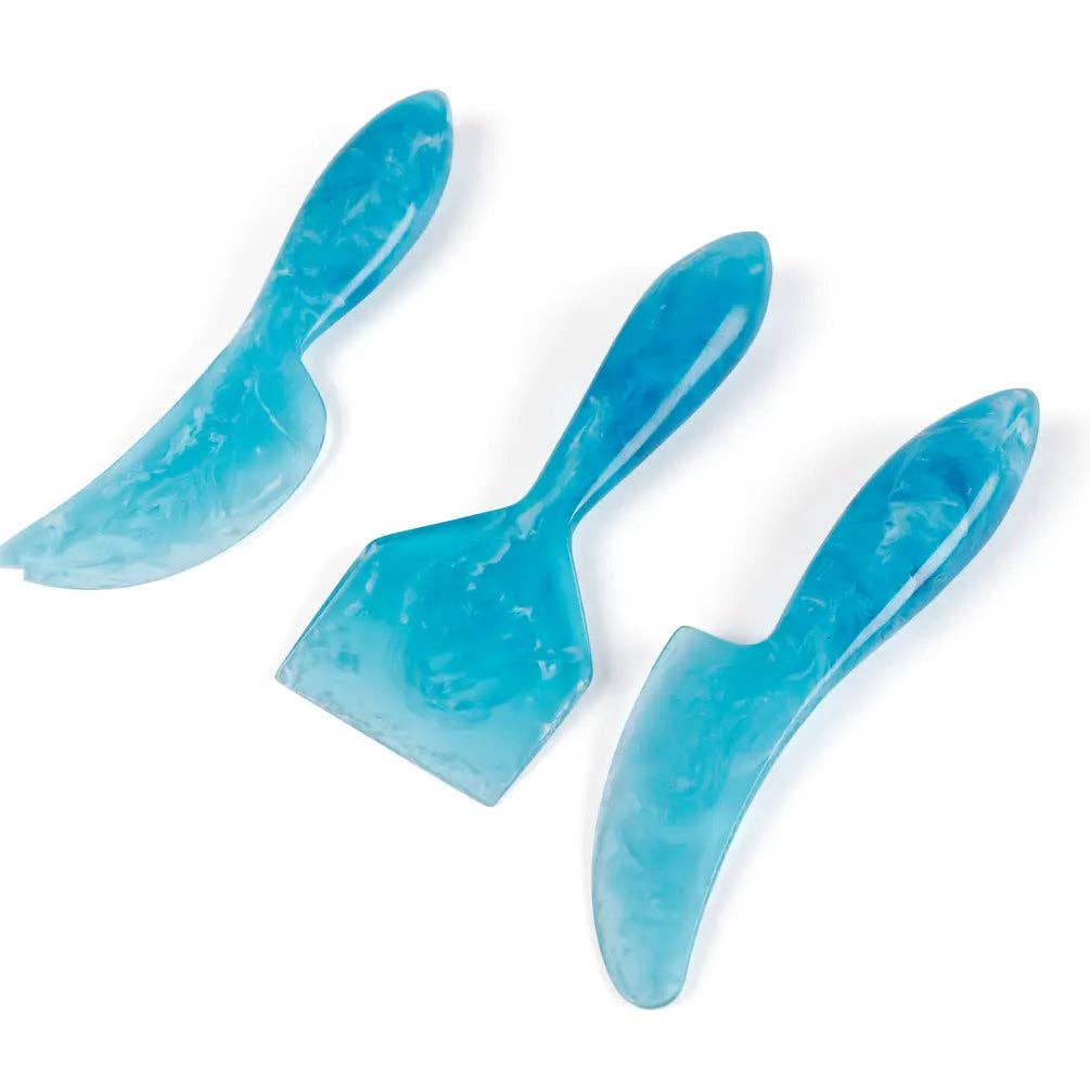 Resin Cheese Knife, blue (Set of 3) - 6 Inches