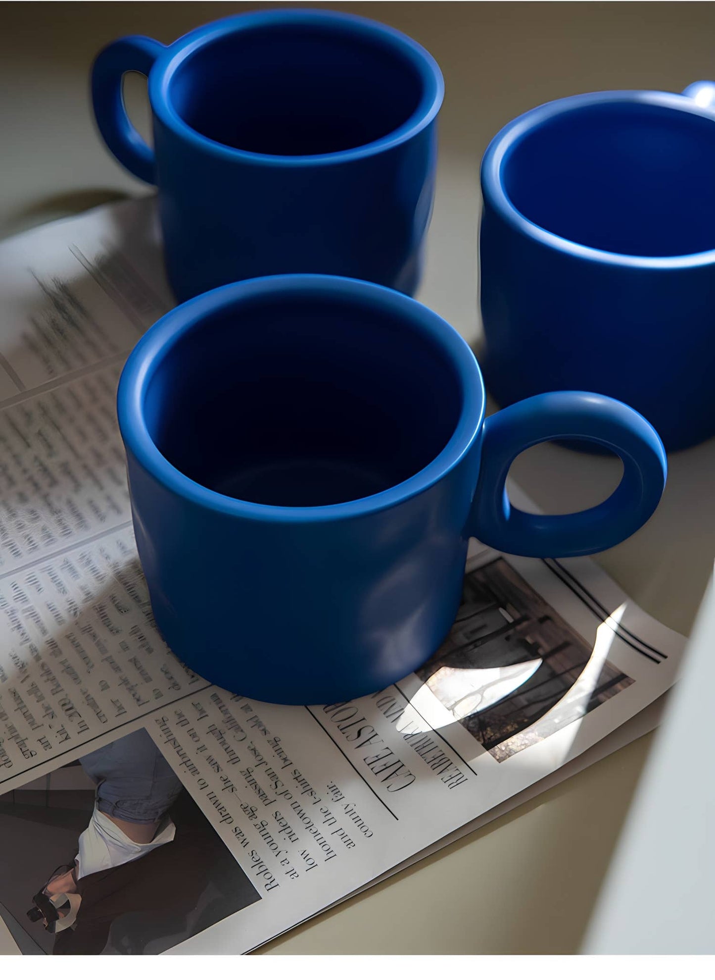 "Bague" Handmade Textured Ceramic Mug - Klein Blue