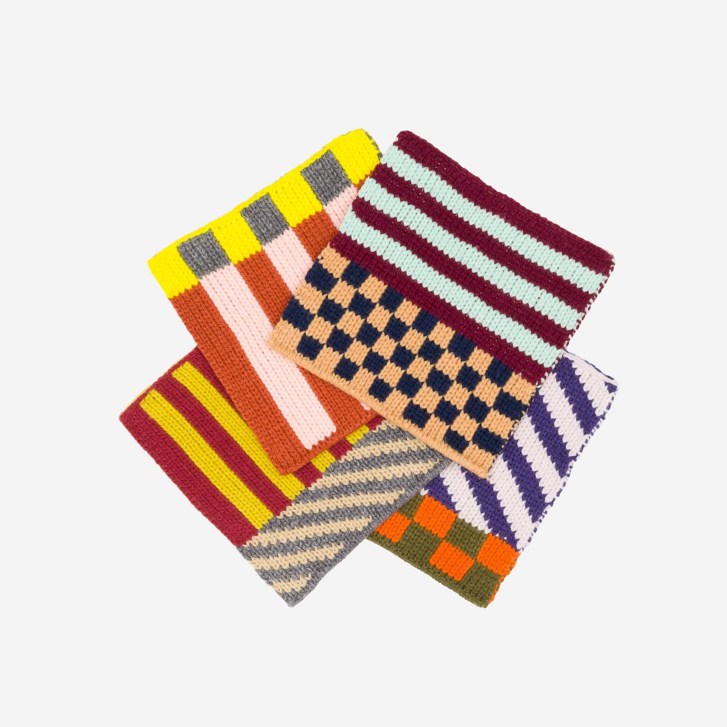 Pattern Patch Coaster Set: Rainbow
