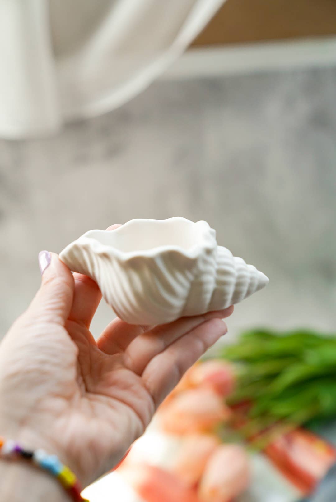 Shell Jewellery Dish, Ring Holder Spring & Summer Home Decor: Off White