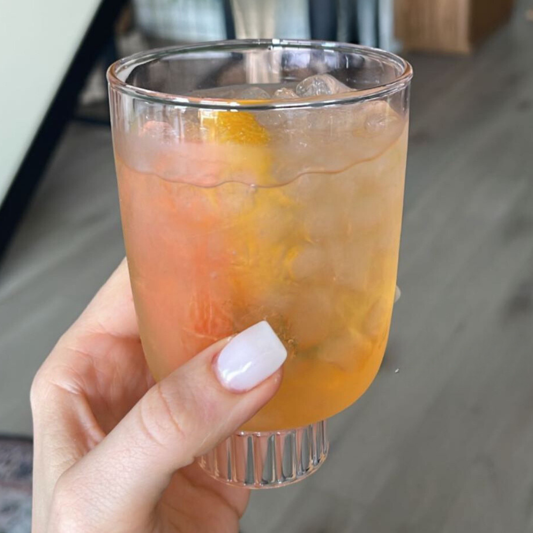 Romantic Stemless Wine Glasses Petite | Set of Four: Amber