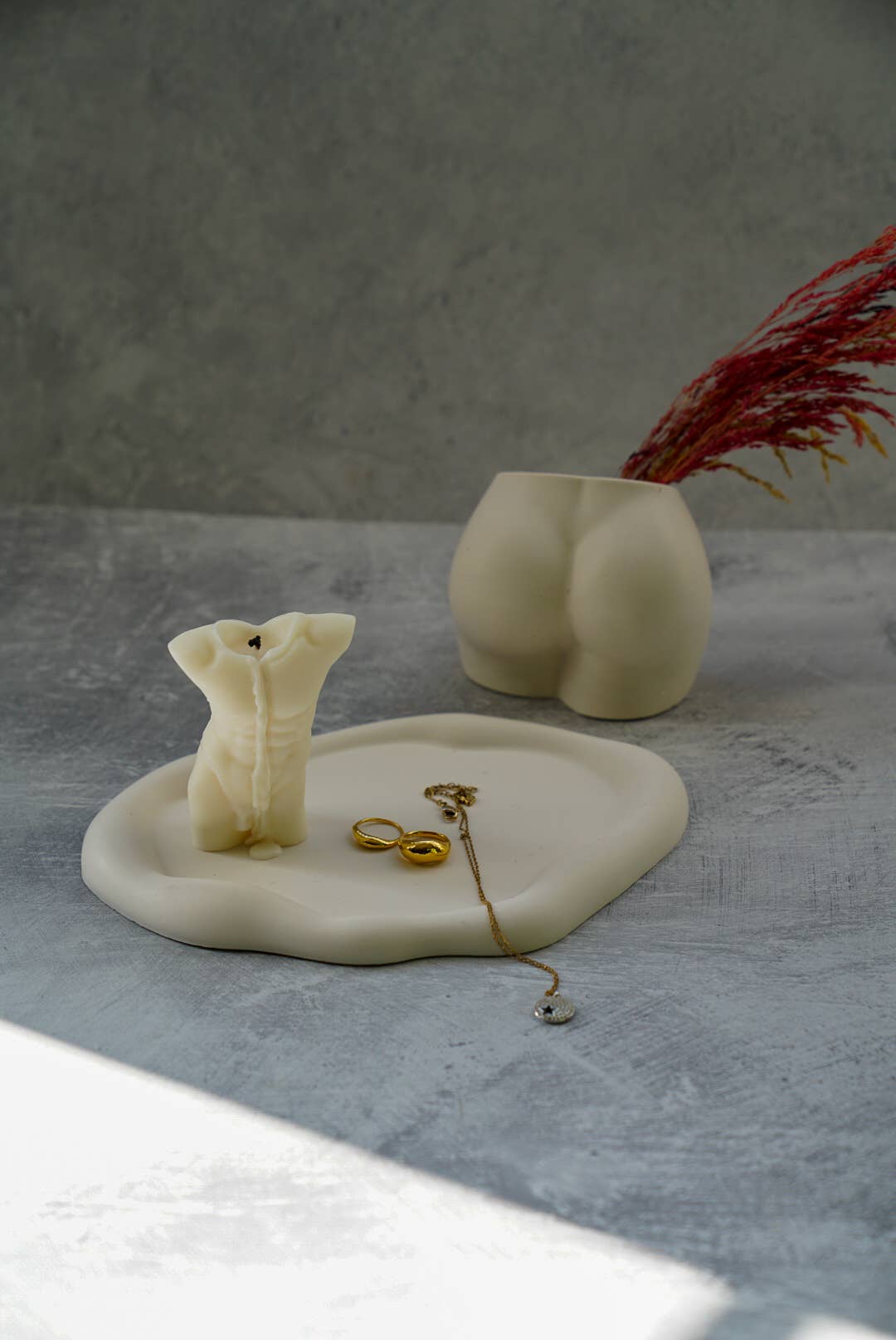 Irregular Cloudy Curvy Tray- Jewellery Holder - Home Decor: Ivory