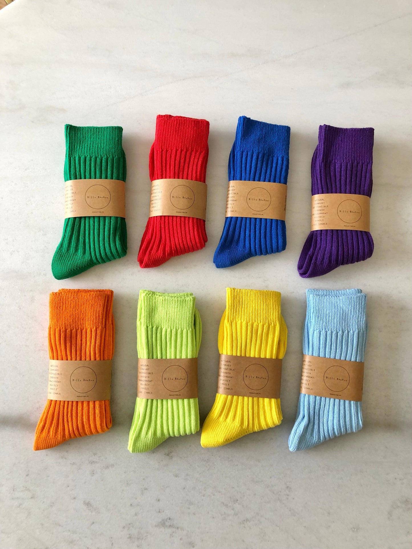 RIBBED COTTON HIGH SOCKS - Crystal bright: Ocean 🌊