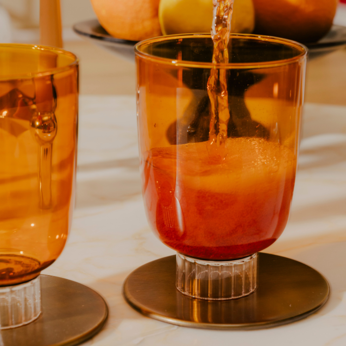 Romantic Stemless Wine Glasses Petite | Set of Four: Amber