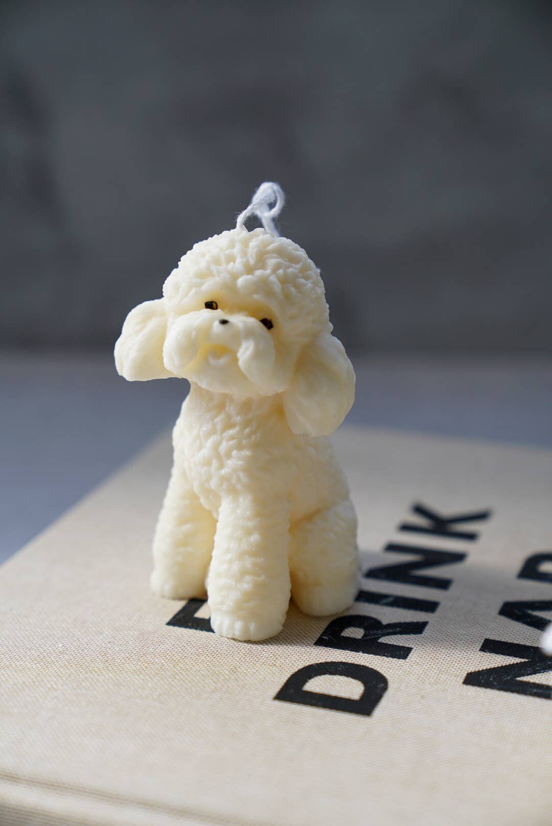 Bichon Candle | Cute Dog Candles | Handmade Soy Wax: Ivory / Lemon