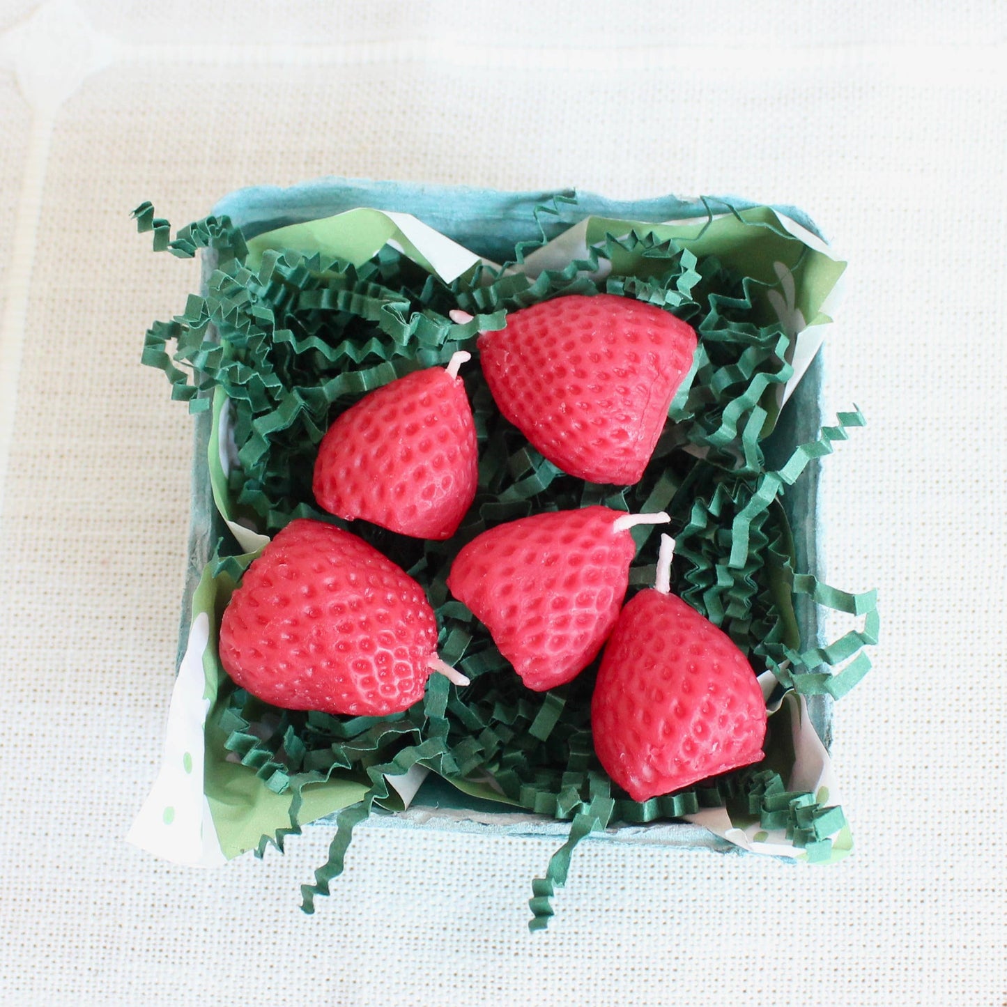 Beeswax Strawberry Birthday Candles: 10