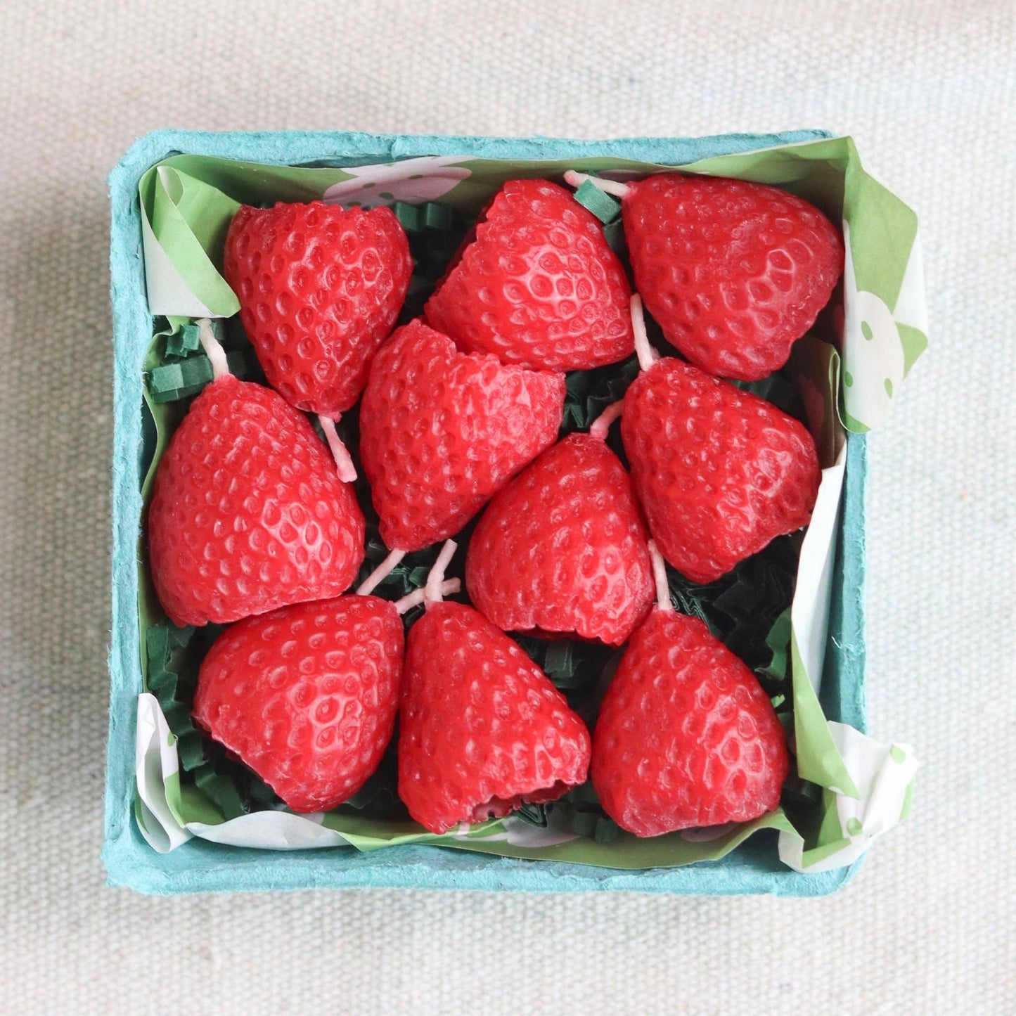 Beeswax Strawberry Birthday Candles: 10