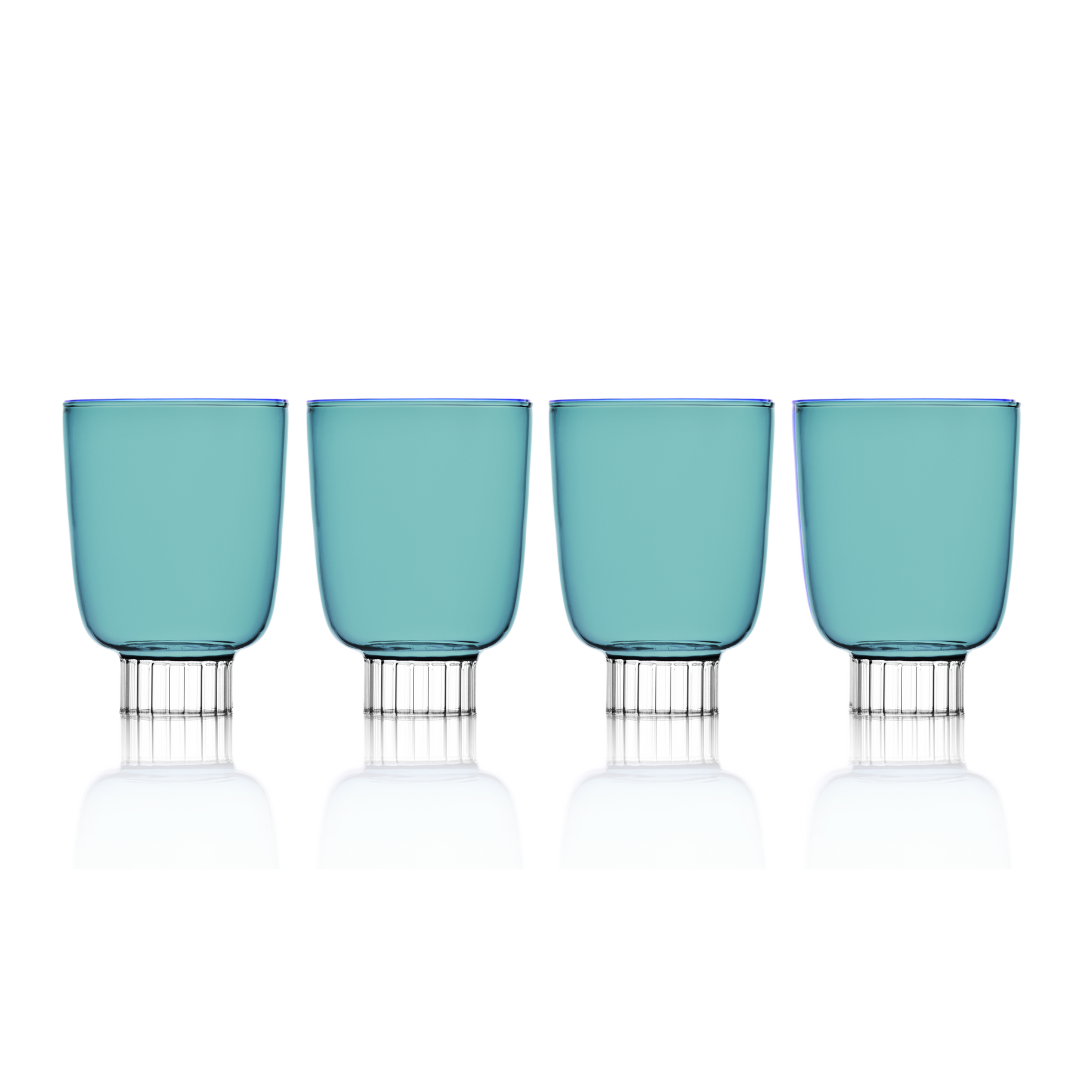 Romantic Stemless Wine Glasses Petite | Set of Four: Pink