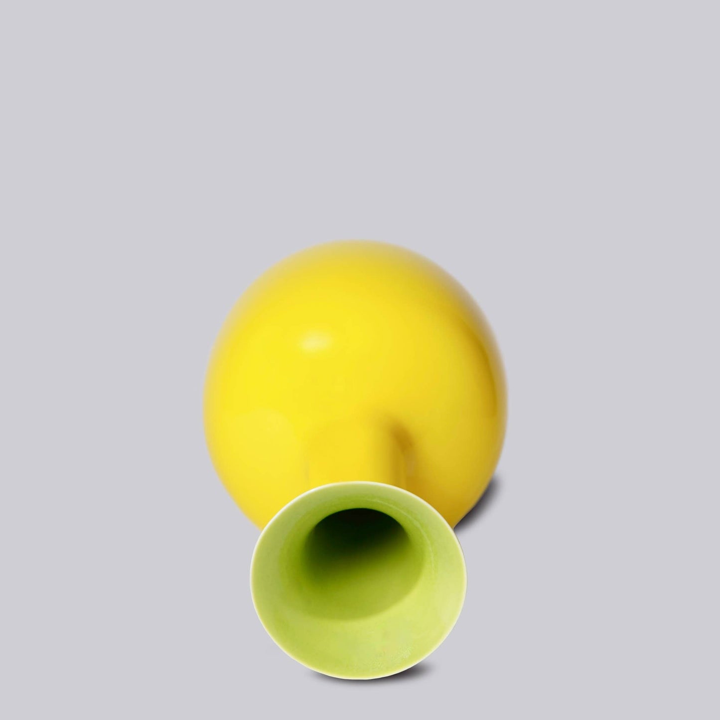Glossy Yellow Porcelain Morning Glory Vase