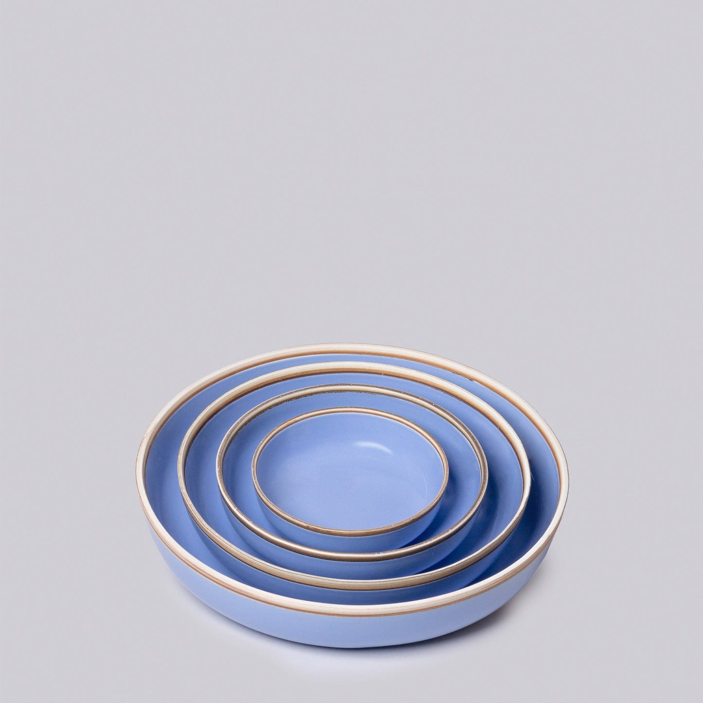 Lavender Glossy Porcelain Nesting Hermit Bowls