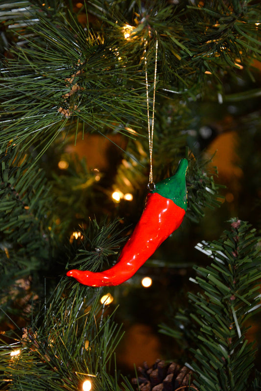 CERAMIC CHILI PEPPER ORNAMENT