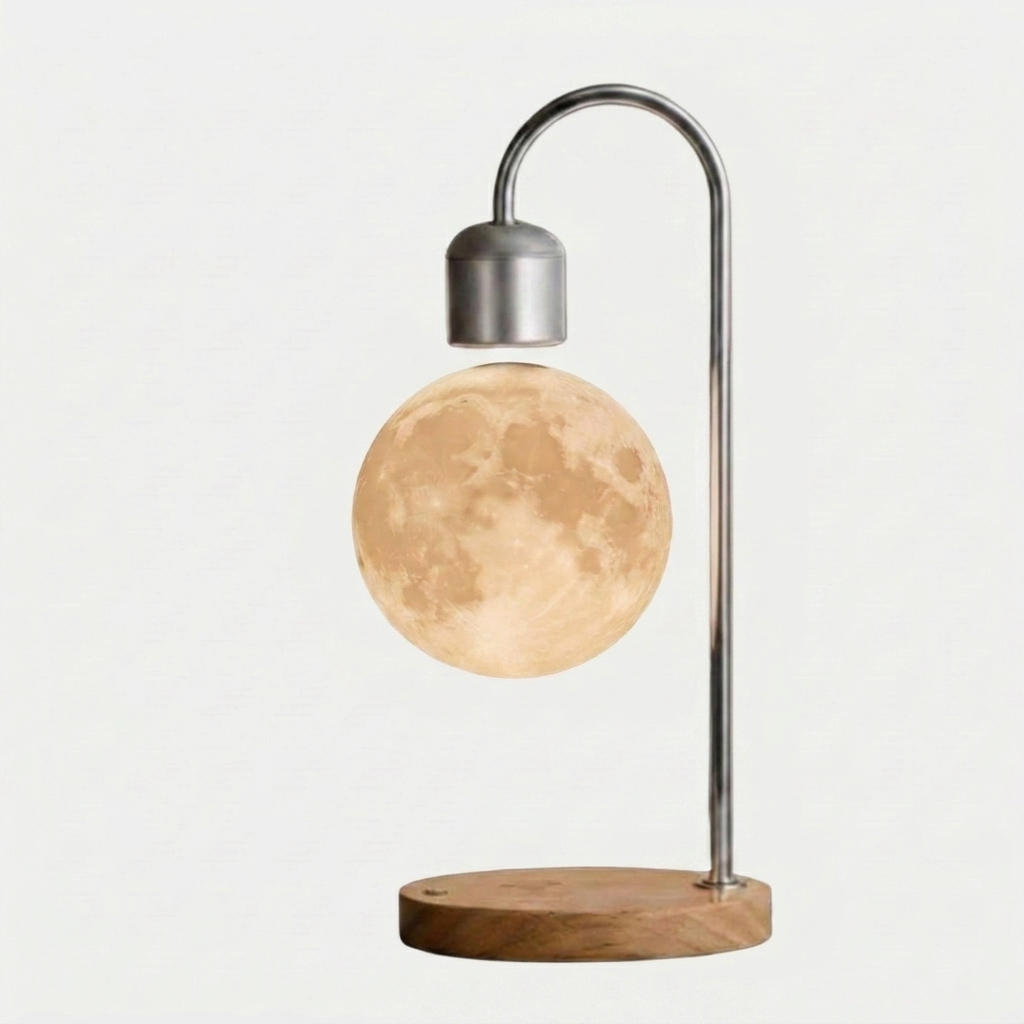 Selene Floating Moon Lamp with Wireless Charging: Black / USA & CAD