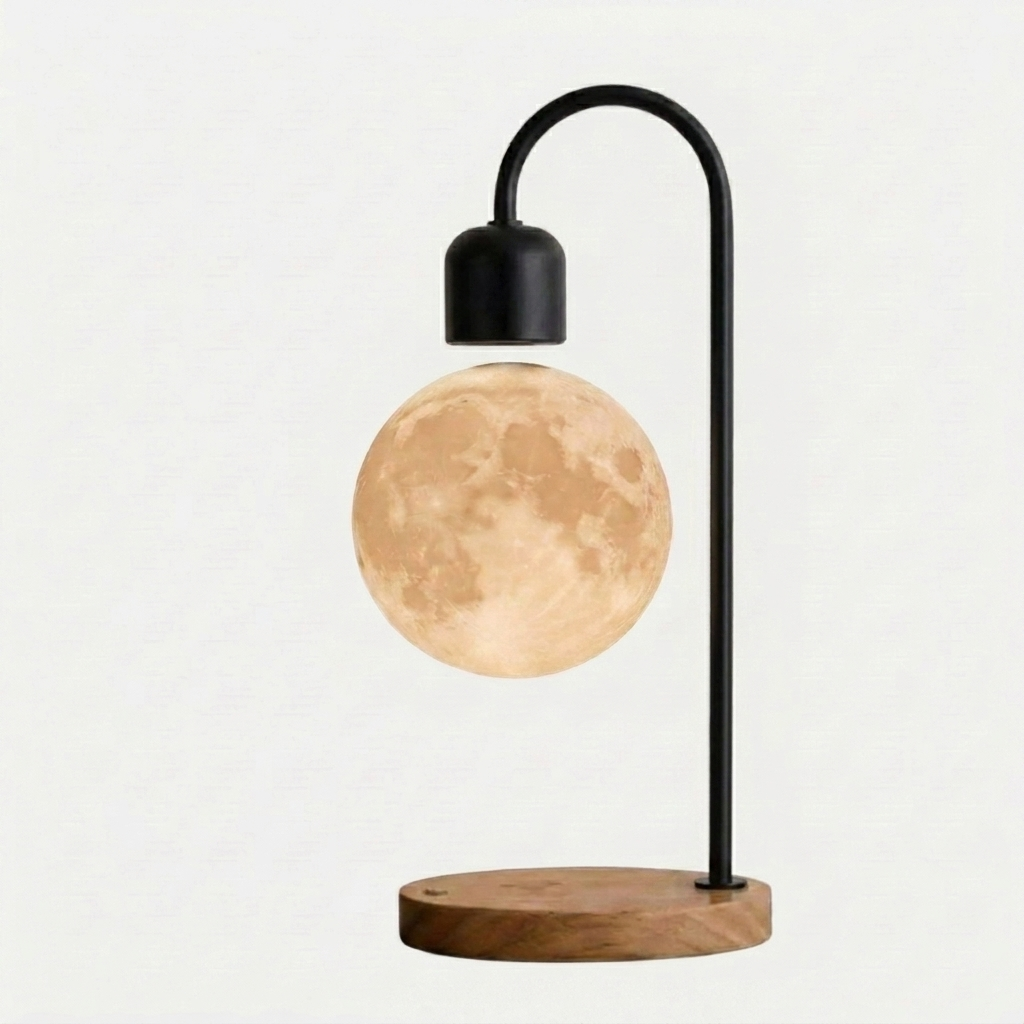 Selene Floating Moon Lamp with Wireless Charging: Black / USA & CAD