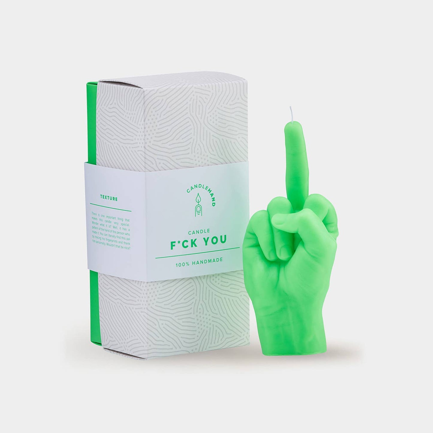 Original CandleHand F*ck You Candle - Lifesize & Full detail: Neon Green