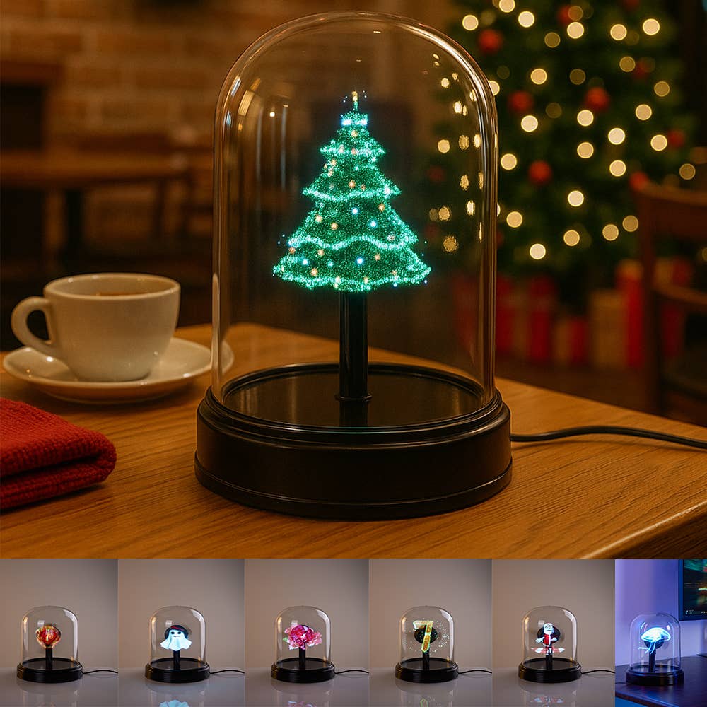 3D Hologram Fan Projector LED Light Table Lamp with Cover