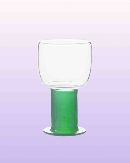 Handblown Chubby Coloured Wine Cocktail Glasses: Mint / Large