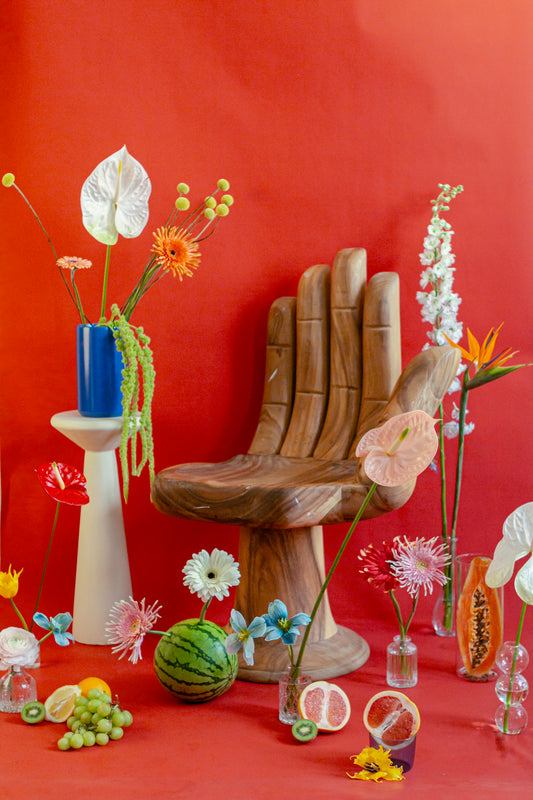 Framed giant red portrait