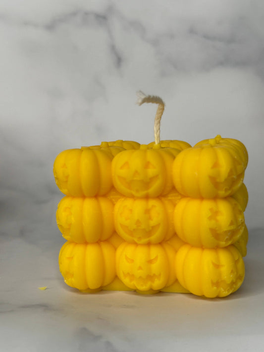 Pumpkin stack bubble candle: Yellow / Apple-solutely Apple + persimmon + Citron