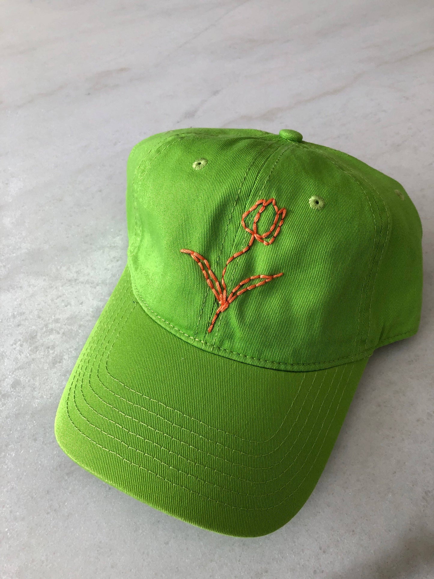 HAND EMBROIDERED TULIPS CAPS: Cloud ☁️