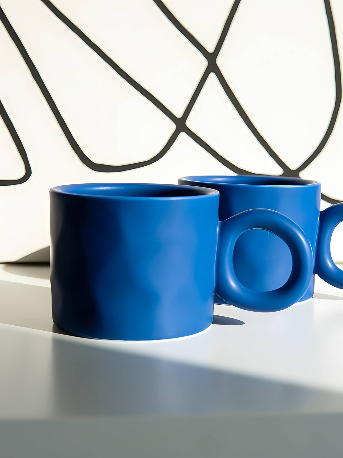 "Bague" Handmade Textured Ceramic Mug - Klein Blue