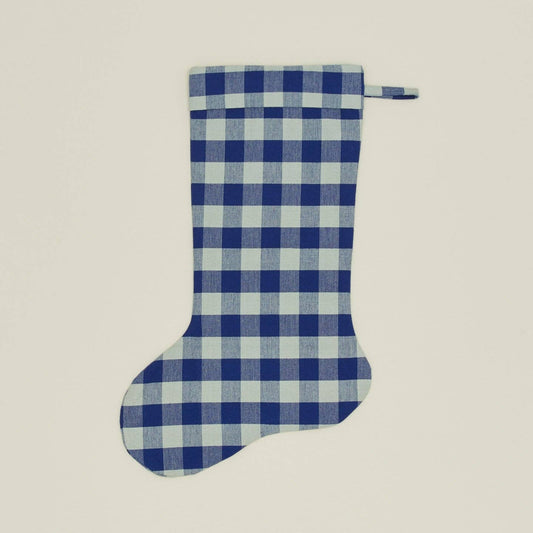 ESSENTIAL GINGHAM STOCKING - SKY/BLUE