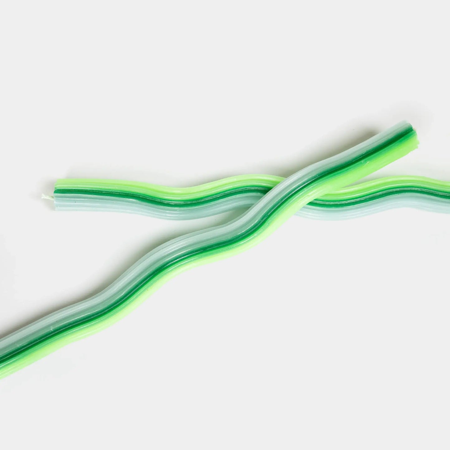 Wiggle Candles - Triple Green (2 Pack) - 11" Vibrant Tapers