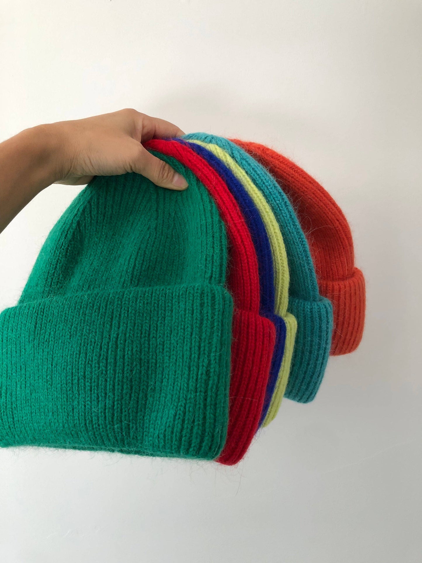 ROYAL ANGORA WOOL BEANIE - crystal brights: Crystal red