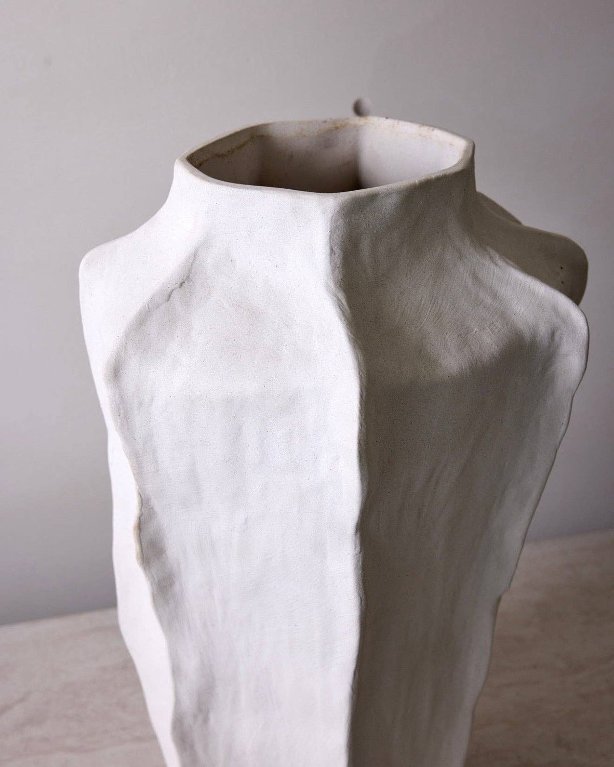 Selena White Ceramic Vase, 20" Matte Finish