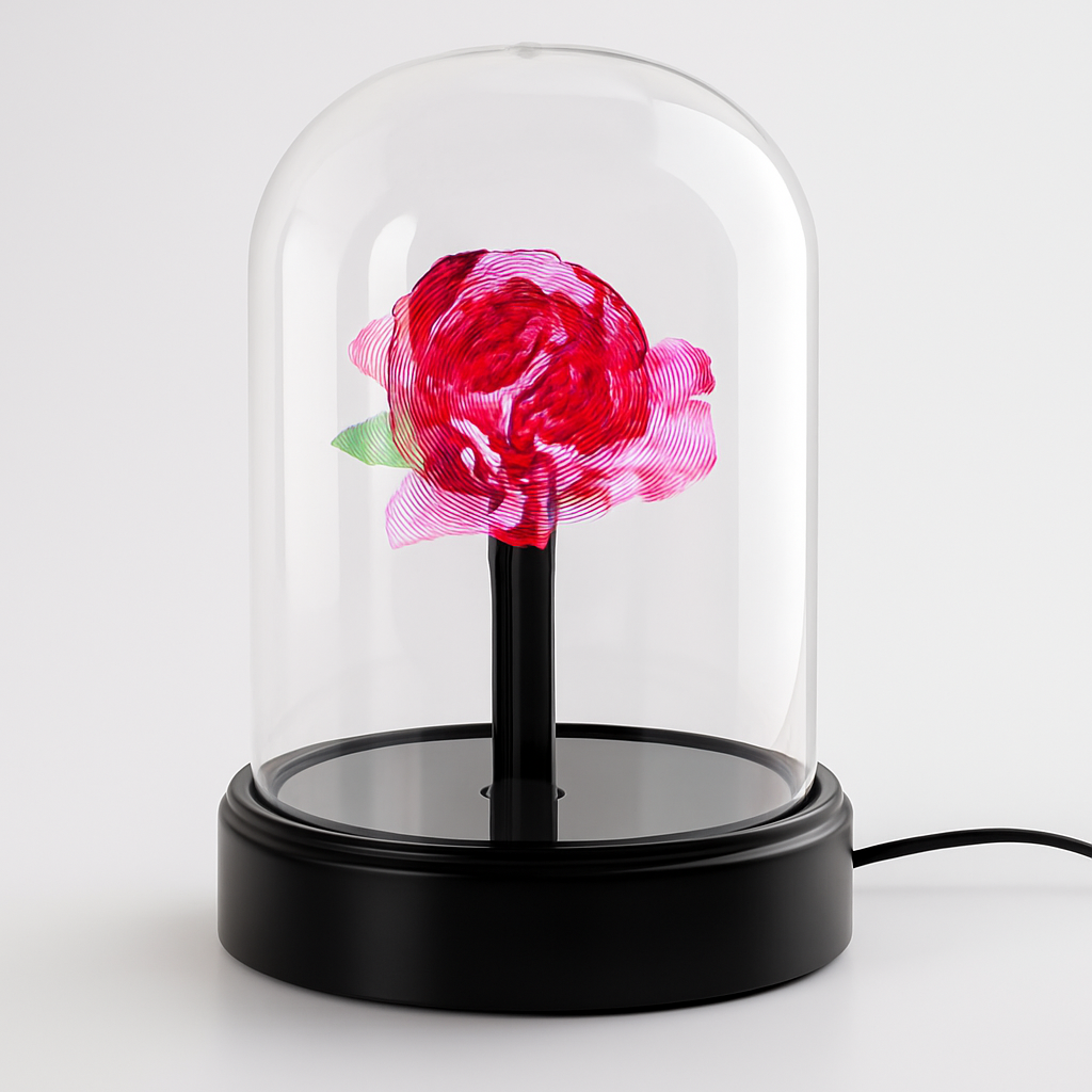 3D Hologram Fan Projector LED Light Table Lamp with Cover