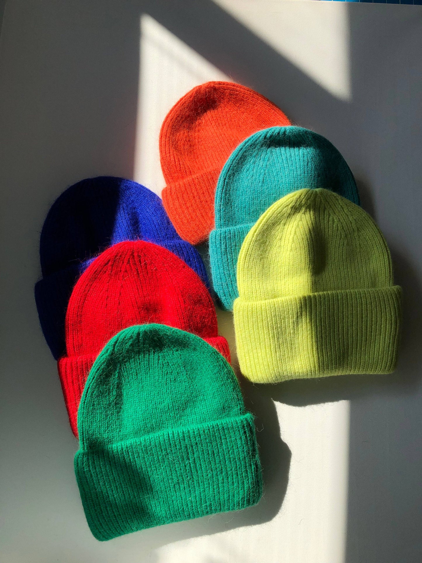 ROYAL ANGORA WOOL BEANIE - crystal brights: Royal blue
