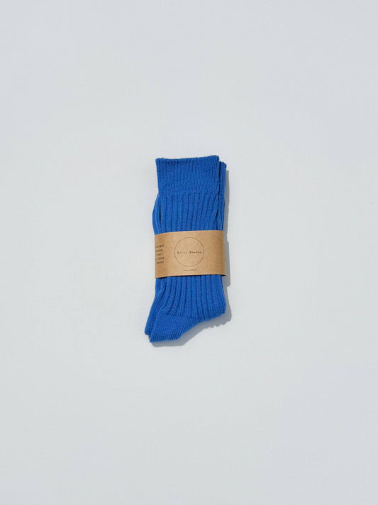 RIBBED COTTON HIGH SOCKS - Crystal bright: Ocean 🌊