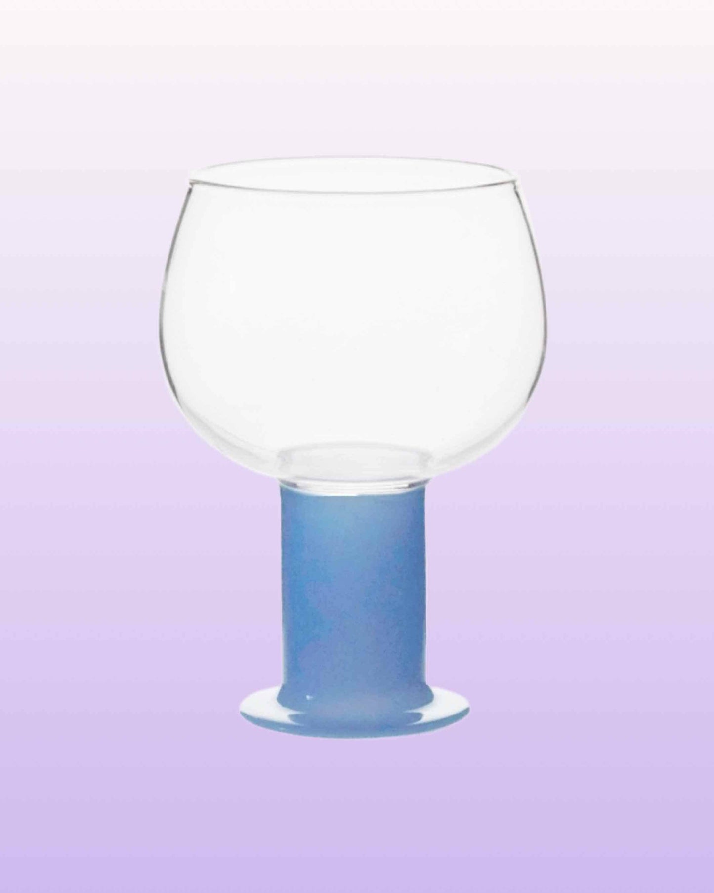 Handblown Chubby Coloured Wine Cocktail Glasses: Blueberry / Medium