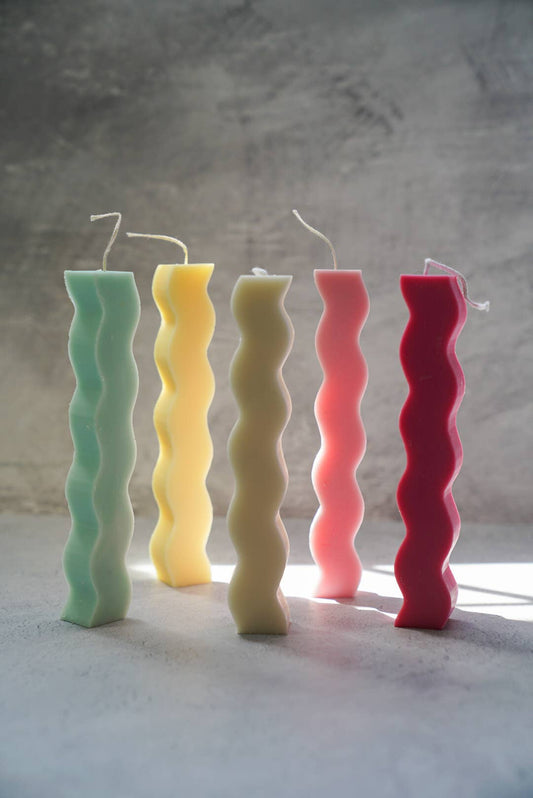 Ocean Wave Candle - Soy Wax- Handmade- Summer Beach Candles: Pink / Jasmine