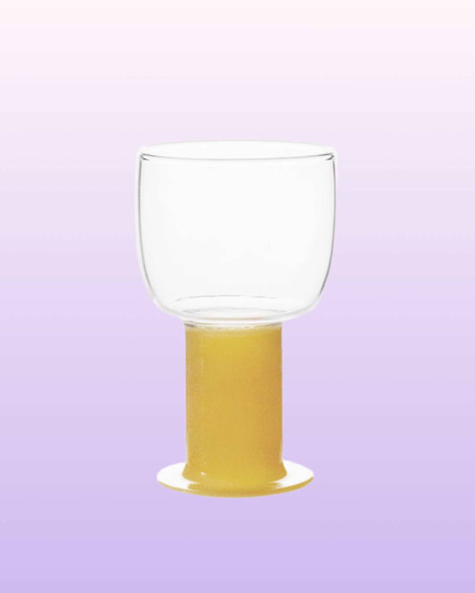 Handblown Chubby Coloured Wine Cocktail Glasses: Mango / Medium