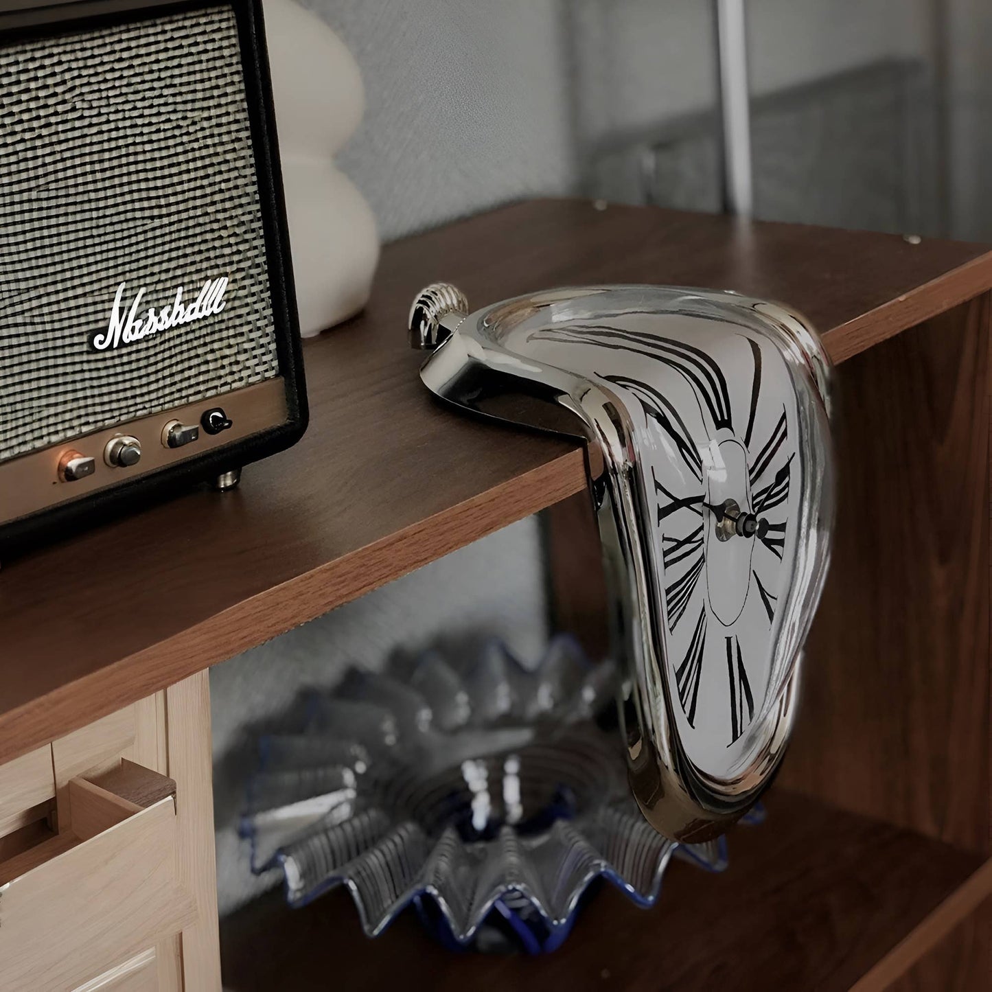 DALI MELTING CLOCK: Silver