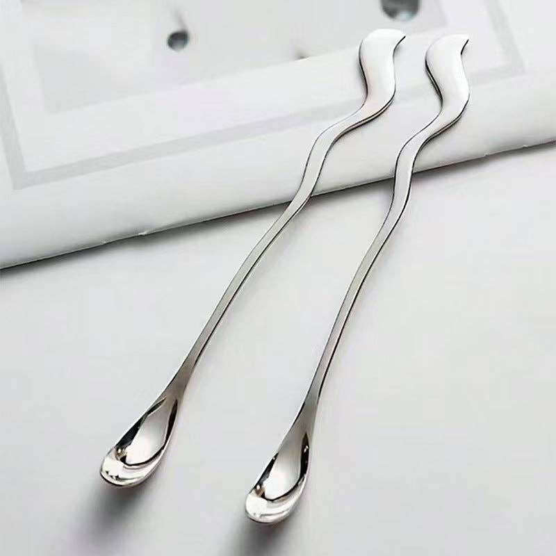 304 Stainless Steel Long Handle Stirring Spoon: Silver