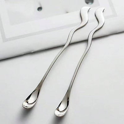 304 Stainless Steel Long Handle Stirring Spoon: Silver