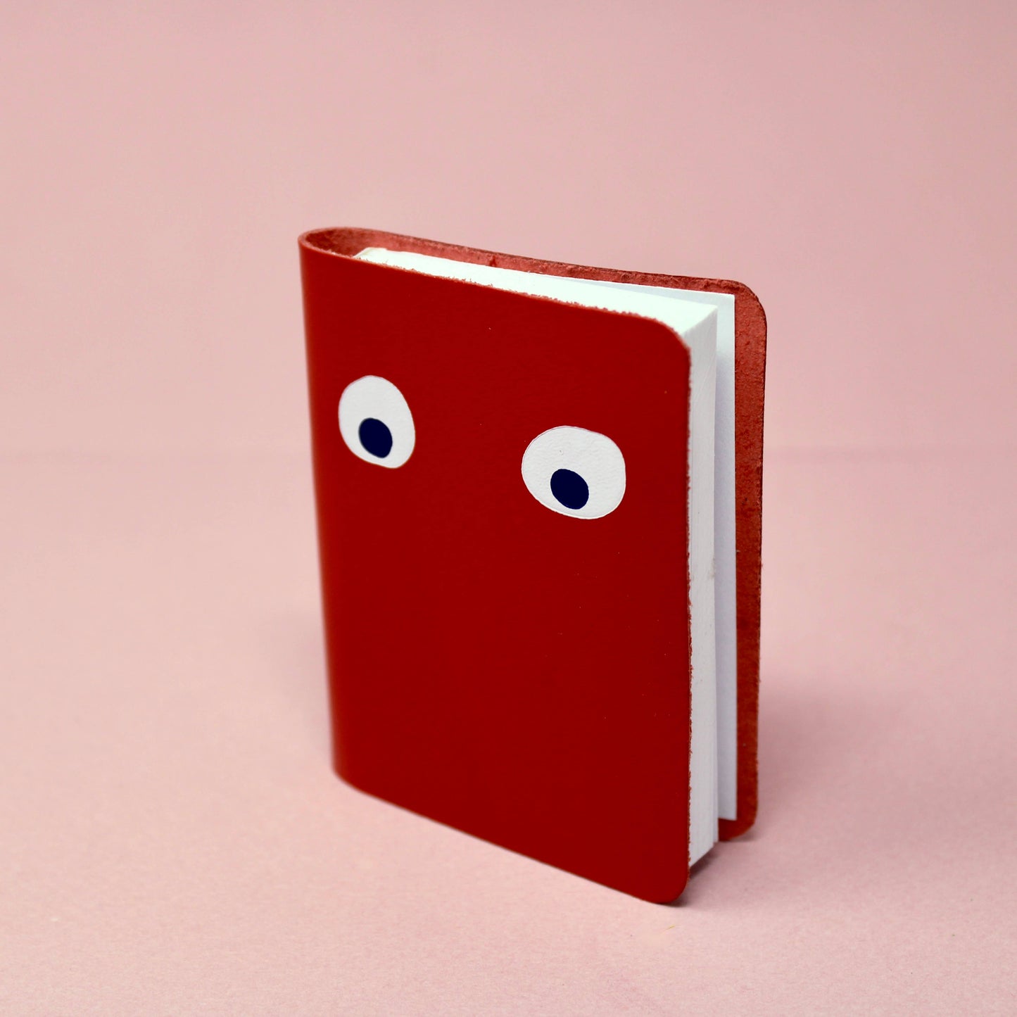 Googly Eye Mini Leather Notebook: Apple Green