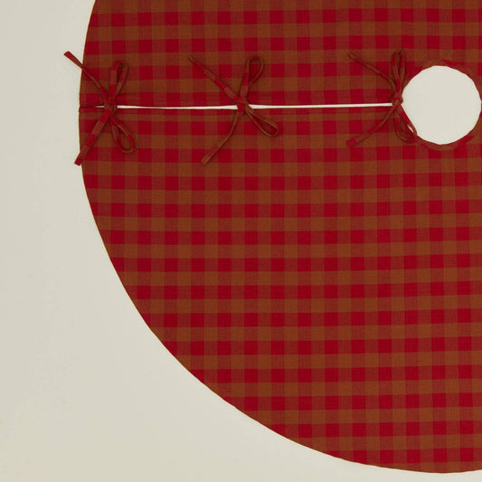 ESSENTIAL GINGHAM TREE SKIRT -TERRACOTTA/RED