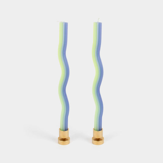 Wiggle Candles - Lav. & Green (2 Pack) - 11" Vibrant Tapers