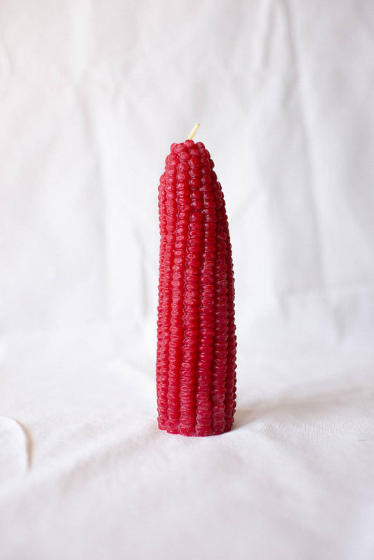 Corn Beeswax Candle : Red
