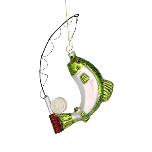 Fishing Our Handmade Funny Glass Christmas Ornament