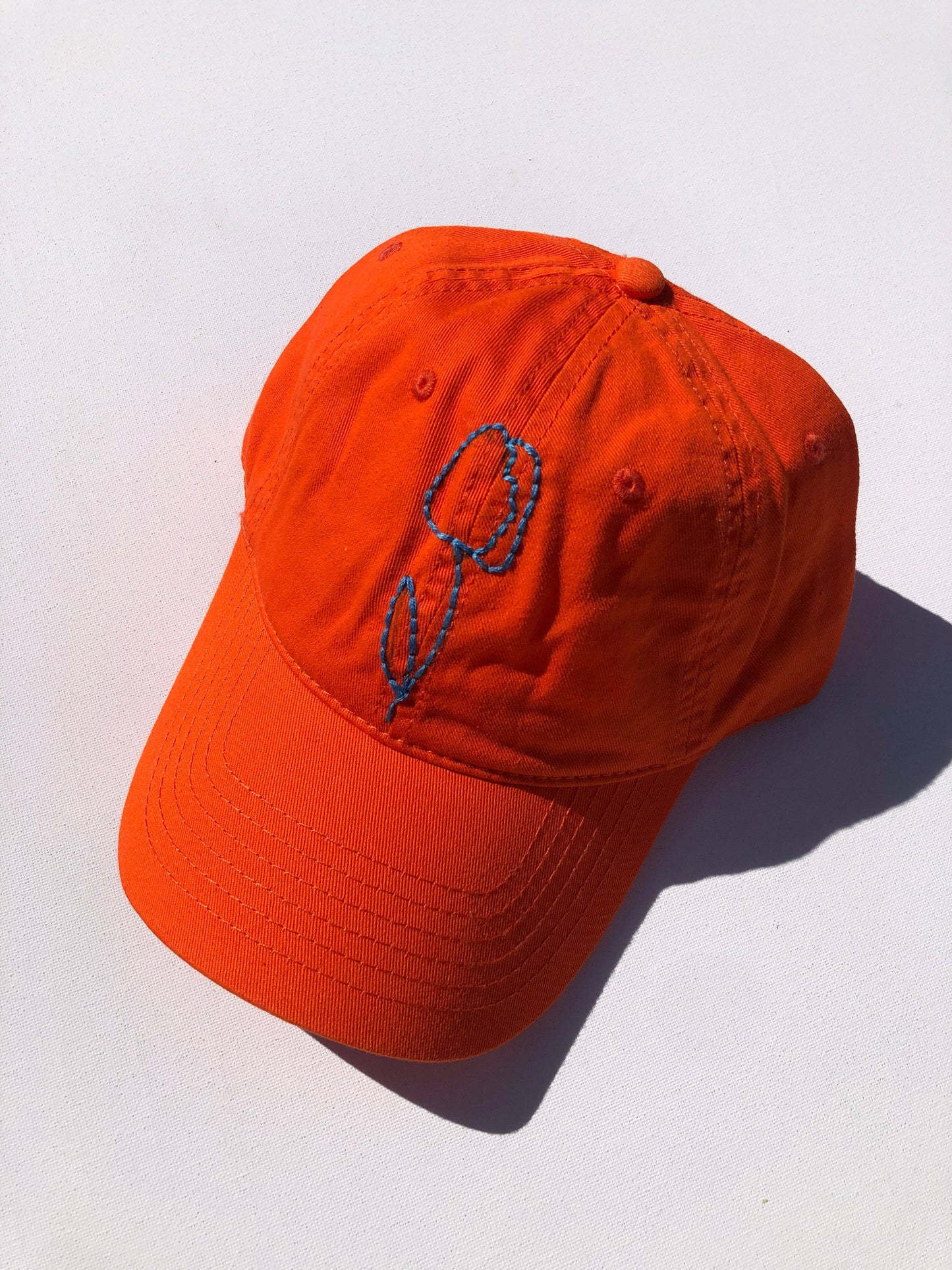 HAND EMBROIDERED TULIPS CAPS: Cloud ☁️