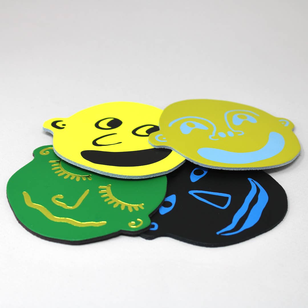 I'm all Ears - Green - Set of 4 Leather Coasters