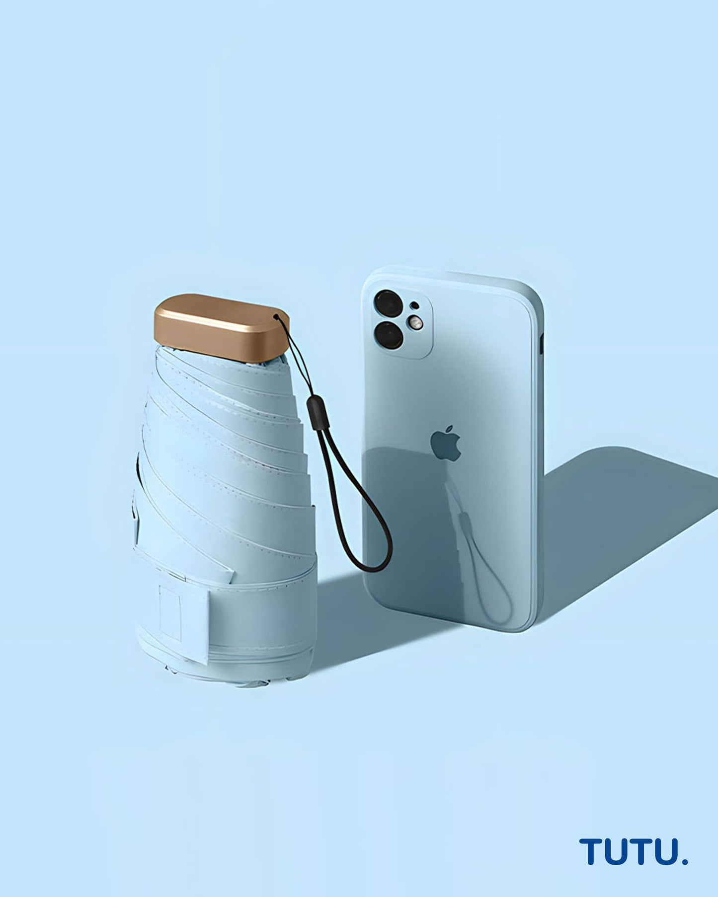 "Carte" Pocket Mini Umbrella - Baby Blue: