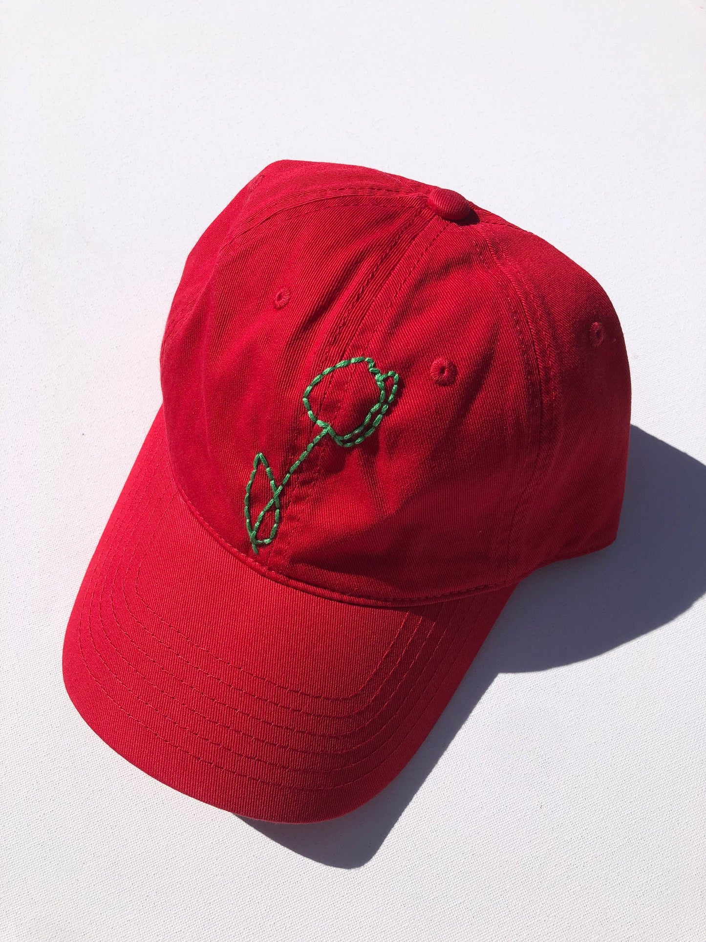 HAND EMBROIDERED TULIPS CAPS: Cloud ☁️