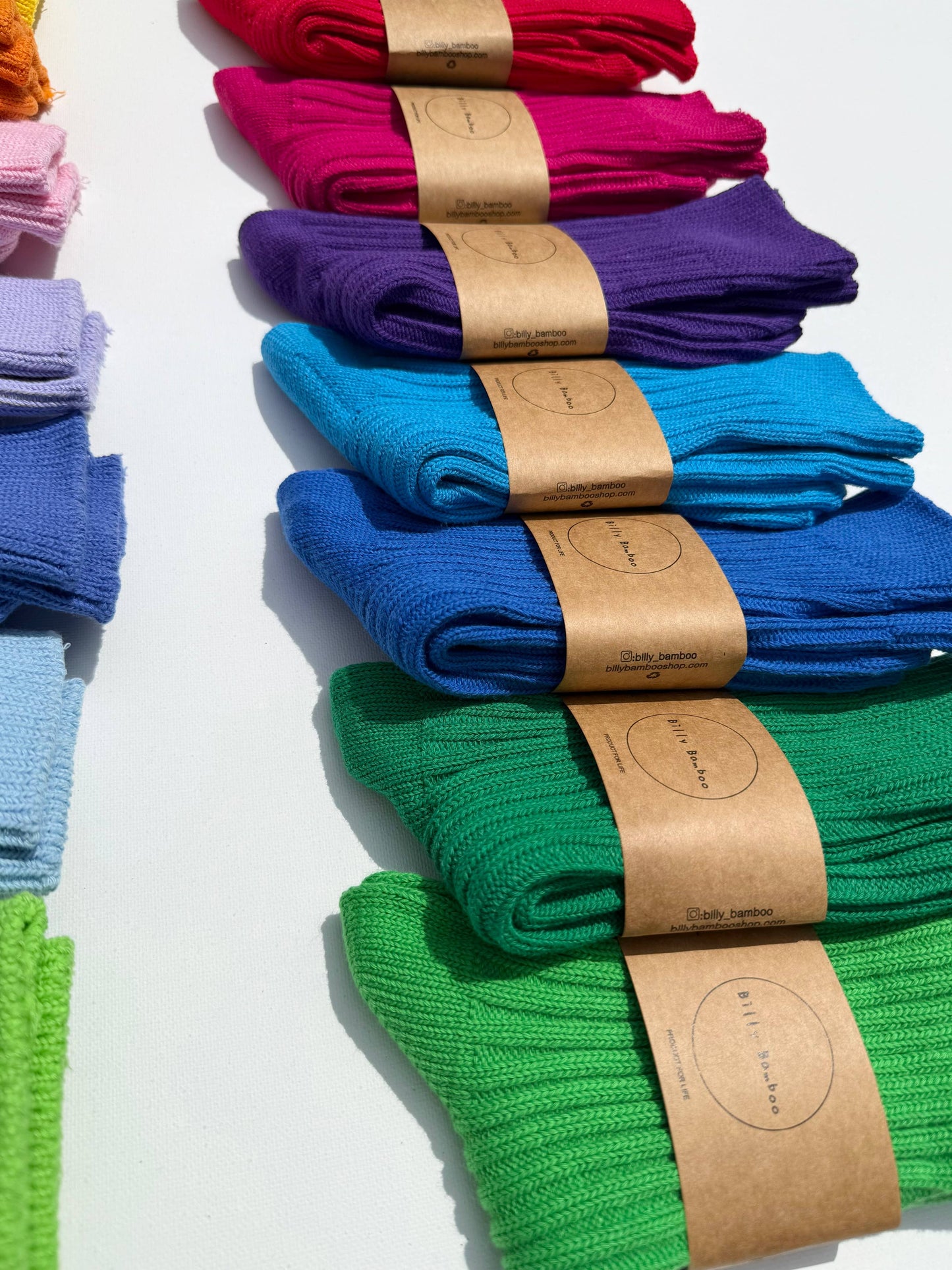 RIBBED COTTON HIGH SOCKS - Crystal bright: Ocean 🌊